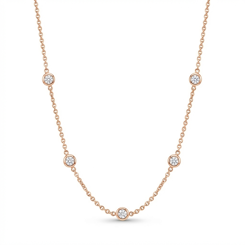 שרשרת טיפני 0.10 יהלומים זהב צהוב 