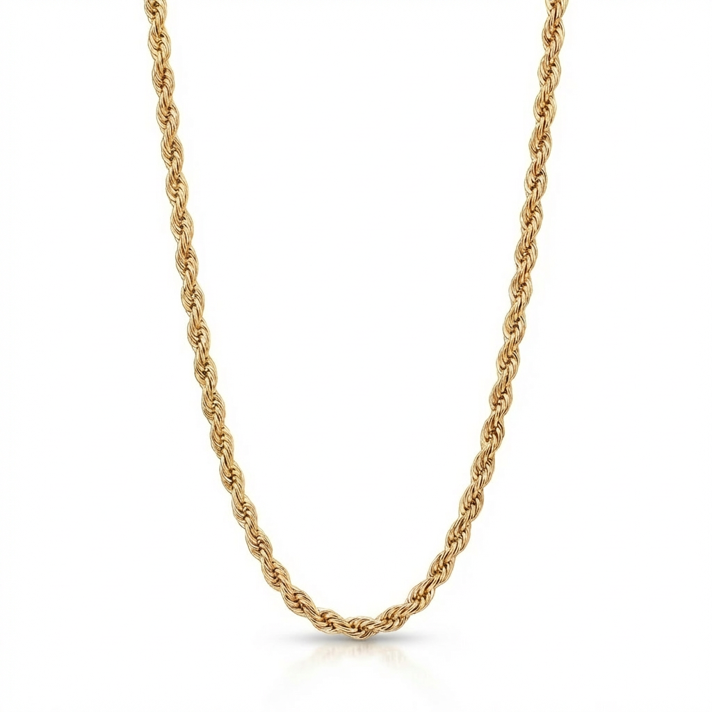שרשרת 14K זהב צהוב חבל עובי 1.4 מ"מ אורך 55 ס"מ