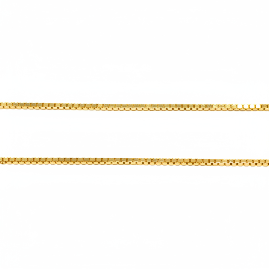 שרשרת בוקס (ונציה)0.75ממ, 45 ס"מ זהב צהוב 14 קראט