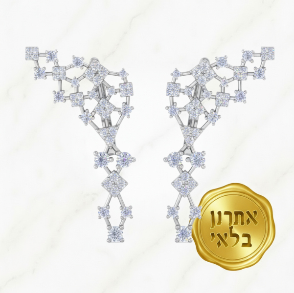 עגילי יהלומים מרשימים וגדולים