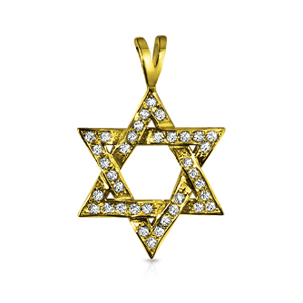 תליוני מגן דוד זהב צהוב ויהלומים