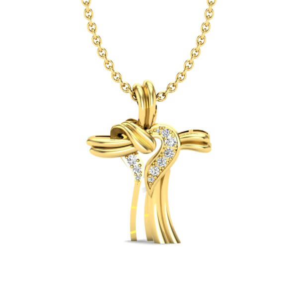 תליון צלב מעוצב Gold Cross Pendant