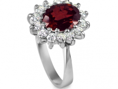 טבעת דיאנה אבן חן גדולה 2 קארט רובי