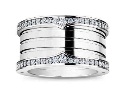 טבעת יהלומים עבה