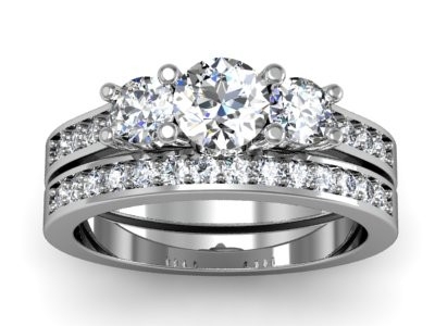 טבעת אירוסין 3 יהלומים