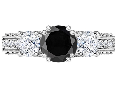 טבעת יהלום שחור