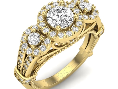 טבעת יהלום וינטג