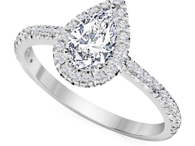 טבעת יהלום בעיצוב טיפה 