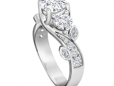 טבעת אירוסין טריפל