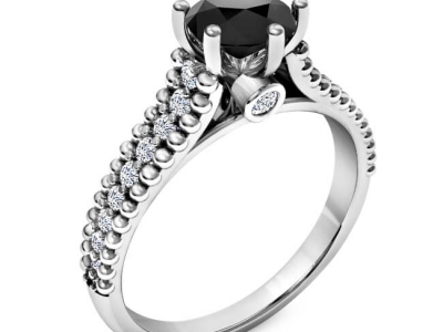 טבעת אירוסין יהלום שחור