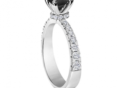 טבעת סוליטר יהלום שחור מתרחבת 