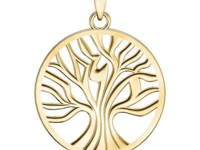 תליון זהב בעיצוב עץ