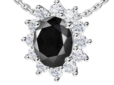 תליון יהלום שחור מעוצב 