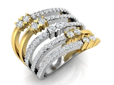 טבעת יהלומים רחבה