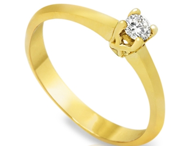 UNIVERSE 0.10 CARAT קראט, טבעת מתנה טבעת אירוסין זולה, זהב צהוב