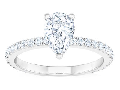 טבעת יהלום טיפה