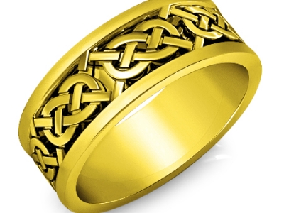 טבעת זהב צהוב לגבר 