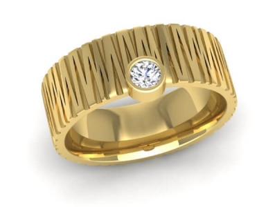 טבעת נישואין משובצת