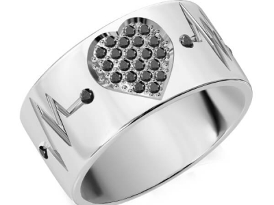 טבעת נישואין משובצת