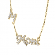תליון יהלומים MOM- מתנה לאמא וליולדת