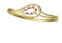 צמיד BANGLE משובץ יהלומים ואבני חן.