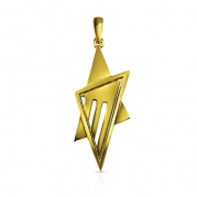 תליון בעיצוב מגן דוד שבתוכו חי