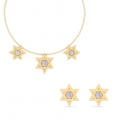 סט של שרשרת ועגילים בצורת מגן דוד