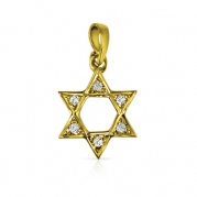 מגן דויד זהב ויהלומים לשרשרת