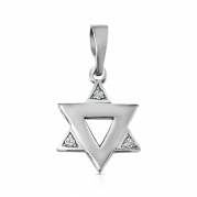 תליוני מגן דוד - תליון מגן דוד זהב ויהלומים
