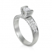 טבעת אירוסין יהלום מרכזי - EMERALD CUT 
