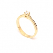 טבעת יהלום 0.17 קראט קלאסית זרועות משובצות - URANUS