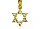מגן דויד זהב ויהלומים לשרשרת